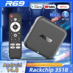 2025 Global Edition R69 Android 14 TV Box Wifi 6 with Bluetooth 5.0 Google YouTube Media Player Set-Top Box Support Voice remote